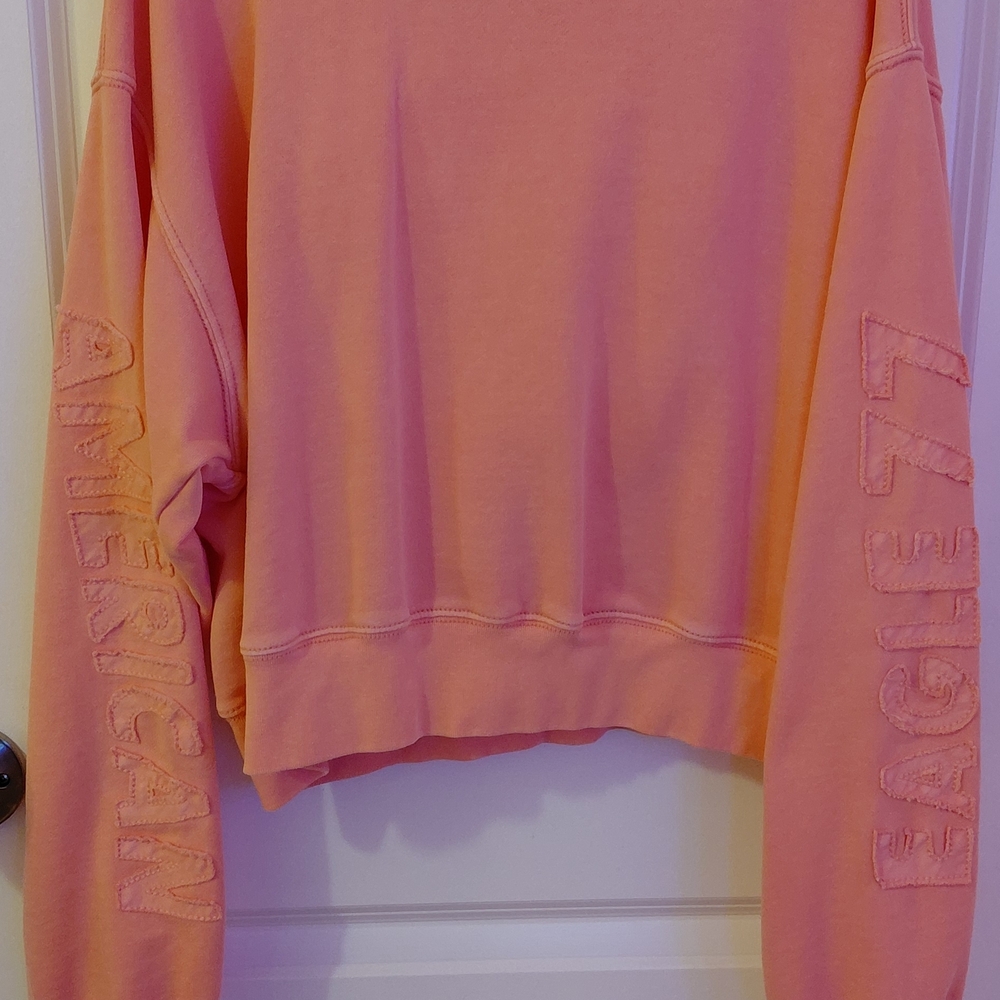 American Eagle Outfitters Women's Coral Cropped HOODIE